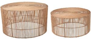 Set dvou ratanových konferenčních stolků Kave Home Elmima 66/55 cm