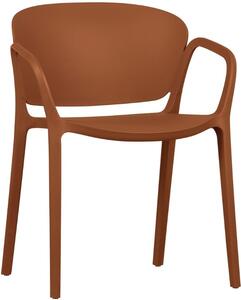 Hoorns Terakotově červená plastová jídelní židle Benot
