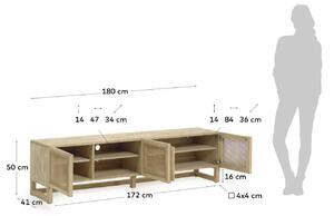 Dřevěný TV stolek Kave Home Rexit 180 x 41 cm