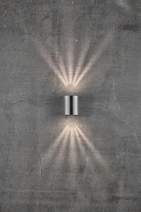 NORDLUX Venkovní nástěnné hliníkové LED osvětlení CANTO, 2x6W, nerezová ocel, kulaté 49701034