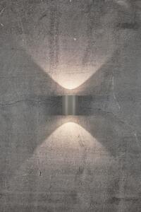 NORDLUX Venkovní nástěnné hliníkové LED osvětlení CANTO, 2x6W, šedé, kulaté 49701010
