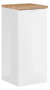 Koupelnová sestava - CAPRI white, 120 cm, sestava č. 4, lesklá bílá/zlatý dub
