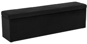 Černá sametová lavice s úložným boxem Windsor & Co Superb 140 cm