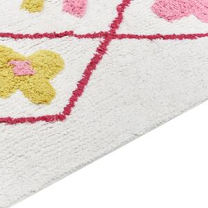 Bavlněný koberec 160 x 230 cm bílý/ růžový CAVUS