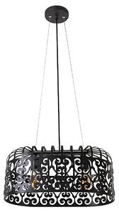 RABALUX Závěsný kovový lustr na lanku ALESSANDRA, černý 002157