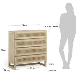 OnaDnes -20% Dřevěná komoda Kave Home Rexit 90 x 92 cm
