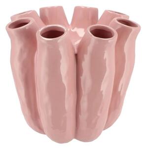 Růžová keramická váza Luna Tube Pink - Ø 24*24 cm