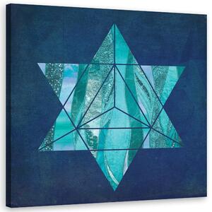 Obraz na plátně Modrá geometrická hvězda - Andrea Haase Rozměry: 30 x 30 cm