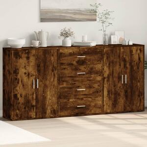 Příborníky 3 ks kouřový dub 60 x 31 x 84 cm kompozitní dřevo 3276578