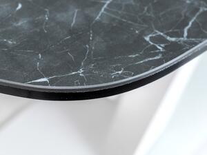 Jídelní stůl rozkládací - CASSINO II Ceramic, 160x90, černý mramor/bílá
