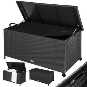 Polyratanový úložný box RICCO, 117 x 53 x 60cm, černá Casaria