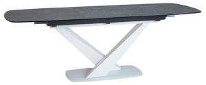 Jídelní stůl rozkládací - CASSINO II Ceramic, 160x90, černý mramor/bílá
