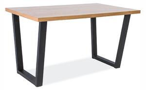 Jídelní stůl - VALENTINO, 150x90, dýha dub/černá