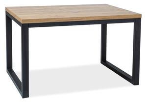 SIGNAL Jídelní stůl - LORAS II, 120x80, dýha dub/černá