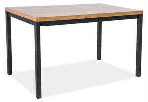 Jídelní stůl - NORMANO, 150x90, dýha dub/černá