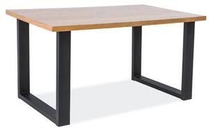 SIGNAL Jídelní stůl - UMBERTO, 180x90, masivní dub/matná černá