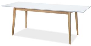 Jídelní stůl rozkládací - CESAR, 160x80, bílá/dub