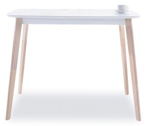SIGNAL Jídelní stůl - TIBI, 90x80, matná bílá/bělený dub
