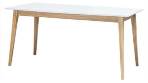 Jídelní stůl rozkládací - CESAR, 160x80, bílá/dub