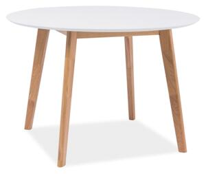 SIGNAL Jídelní stůl - MOSSO II, 100x100, bílá/dub