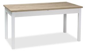SIGNAL Jídelní stůl - ADAM, 120x68, dub sonoma/matná bílá