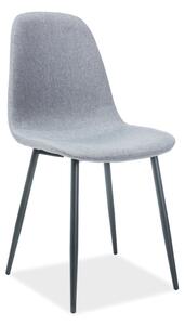 Jídelní židle - FOX, nohy v černé barvě, šedá tap.49 Čalounění: šedá (tap.49)