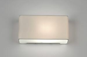 Nástěnné designové bílé svítidlo Salsa (Obdelníkové nástěnné světlo, textilní kvalitní stínítko, dodává se s kabelem a vypínačem)