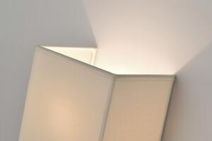 Nástěnné designové bílé svítidlo Bruinisse (Hranaté textilní nástěnné světlo do ložnice)