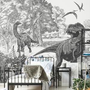 Vliesová obrazová tapeta Dinosauři, 111396, Dino Sketch 300 x 280 cm, Kids@Home 6, Graham & Brown