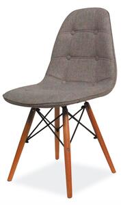 Jídelní židle - AXEL II, šedá tkanina, dřevěné nohy