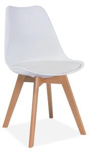 Jídelní židle - KRIS dub, plast/ekokůže, různé barvy na výběr Sedák: bílý (plast)