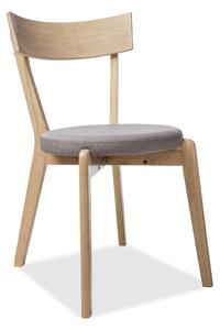 SIGNAL Jídelní židle - NELSON, čalouněná, dřevěné nohy, šedá tap.84