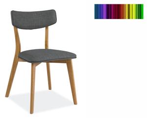 Jídelní židle - KARL, čalouněná, dřevěné nohy, různé barvy tkanin na výběr Čalounění: šedá (tap.40)