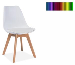 Jídelní židle - KRIS dub, plast/ekokůže, různé barvy na výběr Sedák: světle šedý (plast)