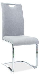 SIGNAL Jídelní židle - H-790, tkanina, chromované nohy, šedá Čalounění: šedá (tap.97)