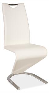 Jídelní židle - H-090, ekokůže, chromované nohy, různé barvy na výběr Čalounění: bílá (ekokůže)