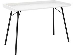 Bílý dřevěný pracovní stůl Woodman Rayburn s kovovou podnoží 115 x 52 cm
