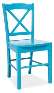 SIGNAL Jídelní židle - CD-56, celodřevěná, různé barvy na výběr Sedák: modrý (dřevo)