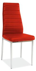Jídelní židle - H-261 Chrom, ekokůže, chromované nohy, různé barvy na výběr Čalounění: červená (ekokůže)