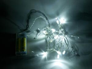 DECOLED LED světelný řetěz na baterie, Crystal, ledově bílá, 1,3 m