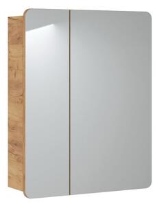 Závěsná skříňka se zrcadlem - ARUBA 841, šířka 60 cm, dub craft