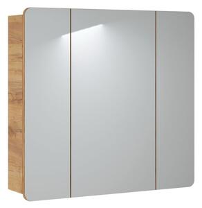 Závěsná skříňka se zrcadlem - ARUBA 843, šířka 80 cm, dub craft