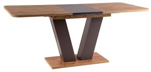Jídelní stůl rozkládací - PLATON, 136x80, dub votan/hnědá