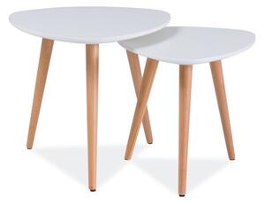 Konferenční stolek - NOLAN A, bílá/buk