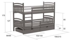 Patrová postel se zásuvkami MATÝSEK L906, borovice