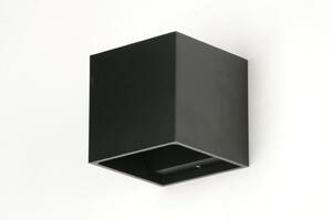 Nástěnné designové černé LED svítidlo Black 4Bloq (Hranaté černé nástěnné světlo, minimalistický design, 500 Lumenů, 2700 Kelvinů)