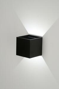 Nástěnné designové černé LED svítidlo Black 4Bloq (Hranaté černé nástěnné světlo, minimalistický design, 500 Lumenů, 2700 Kelvinů)