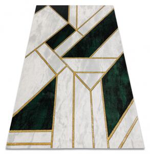 Makro Abra Kusový koberec EMERALD 1015 Luxusní mramor geometrický krémový zelený zlatý Rozměr: 80x150 cm