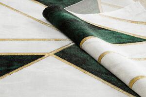 Makro Abra Kusový koberec EMERALD 1015 Luxusní mramor geometrický krémový zelený zlatý Rozměr: 140x190 cm