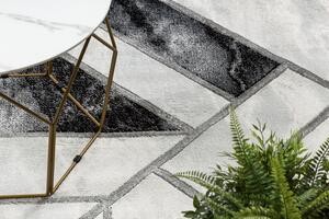 Makro Abra Kusový koberec EMERALD 81953 Luxusní geometrický moderní krémový stříbrný černý Rozměr: 140x190 cm